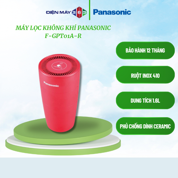 Panasonic F-GPT01A-R – Máy lọc không khí và khử mùi – Loại bỏ vi khuẩn mùi hôi – Vận hành êm ái