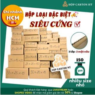 Combo 20 hộp giấy carton nhiều kích thước giá rẻ Hộp đối khẩu nhiều size - Hộp carton HT PLUS