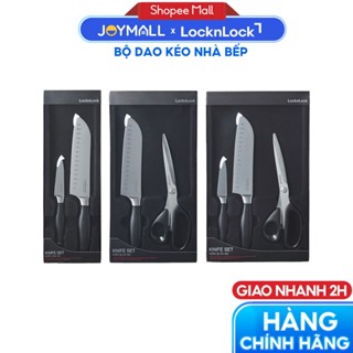 Bộ dao kéo nhà bếp LocknLock thép không gỉ CKK303 CKK304 CKK305 - Hàng chính hãng chuẩn Santoku, chống ăn mòn - JoyMall