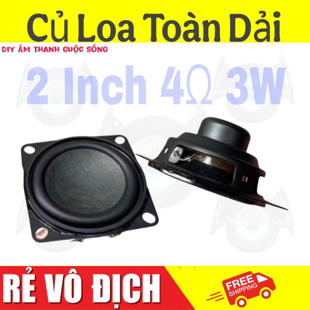 (2 Chiếc) 𝗖ủ 𝗹𝗼𝗮 𝟮𝗶𝗻𝗰𝗵 𝘁𝗼à𝗻 𝗱ả𝗶 4ohm 3W 5W từ neo DIY -