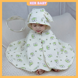  Áo Choàng Xô Muslin Chống Nắng Đa Năng Thoáng Mát Có Kèm Kính Chắn Mềm Mại An Toàn Cho Bé KerBaBy 