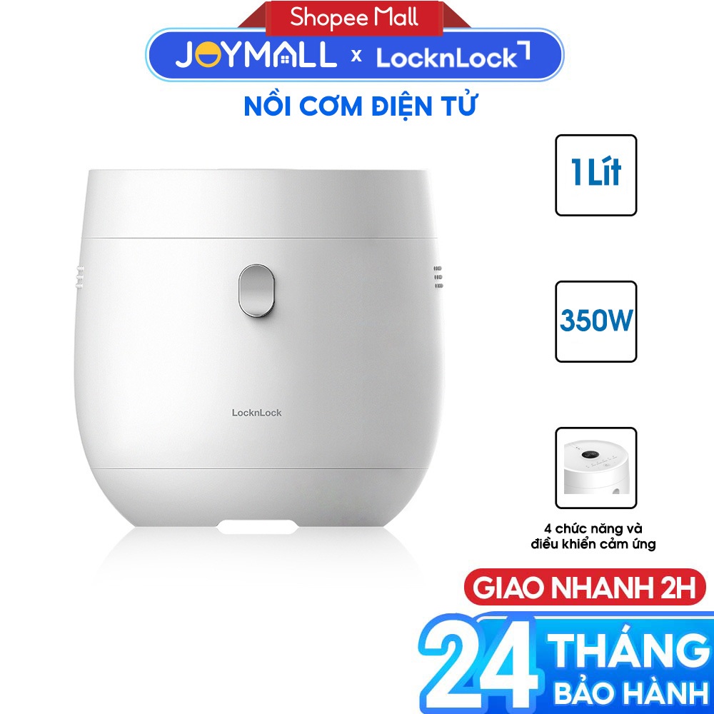 Nồi cơm điện tử LocknLock Pearl rice cooker 1L EJR376WHT, Hàng chính hãng, hẹn giờ, giữ ấm - JoyMall