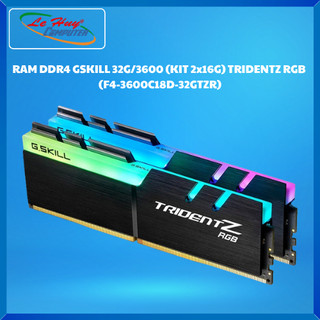  Ram Máy Tính GSKILL Trident Z RGB 32GB  2x16GB  DDR4 3600MHz  F4-3600C18D-32GTZR  - Hàng Chính Hãng 