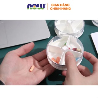 Hộp đựng thuốc mini chia 4 ngăn nhựa PP, nhỏ gọn bỏ túi, tiện ích đi du lịch