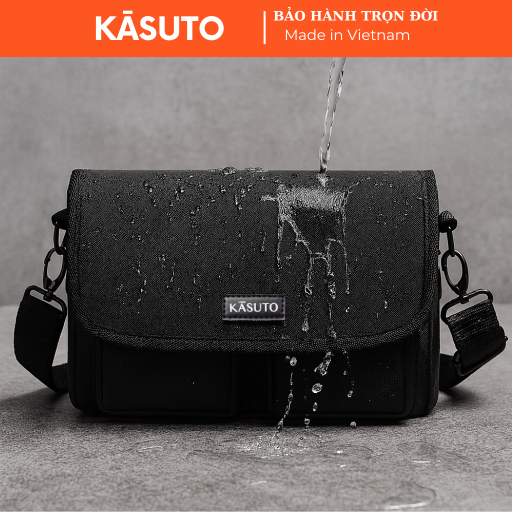 Túi Đeo Chéo Nam Nữ KASUTO BRAND ALEX Messenger Nhiều Ngăn Vải Canvas Thời Trang Unisex Chống Nước