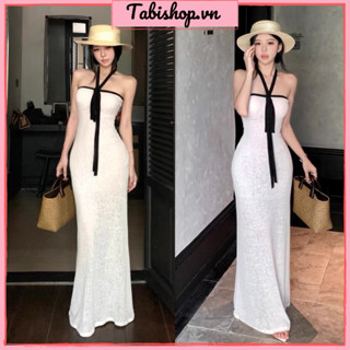 Đầm body thun giấy form dài kèm dây cổ TABISHOP Váy body maxi mặc đi tiệc đi biển đi chơi sang chảnh sexy(167)