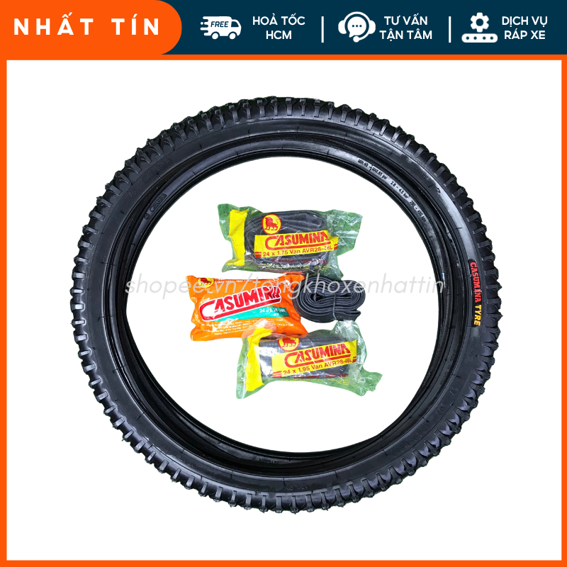 [Hoả tốc HCM] Săm lốp (Ruột vỏ) Xe Đạp Size 24 INCH hàng Đài loan và Casumina Chính Hãng,  bền bỉ, d