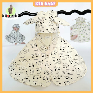  Áo choàng Chất liệu xô nhăn Đa năng Chống nắng tránh gió đi tiêm KÈM KÍNH CHẮN Cho bé  vải thoáng mát 0-4 tuổi 