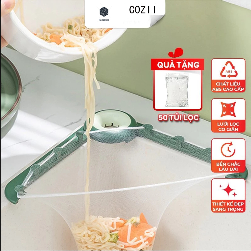 Giá Lưới Lọc Thức Ăn Thừa - Túi Lọc Rác Bồn Rửa Chén Bát - Khung nhựa ABS chất lượng cao