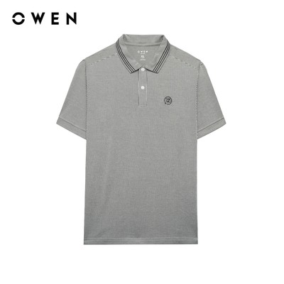Owen - Áo polo Bodyfit APV252543 màu Đen chất liệu Poly recycled (Renu)