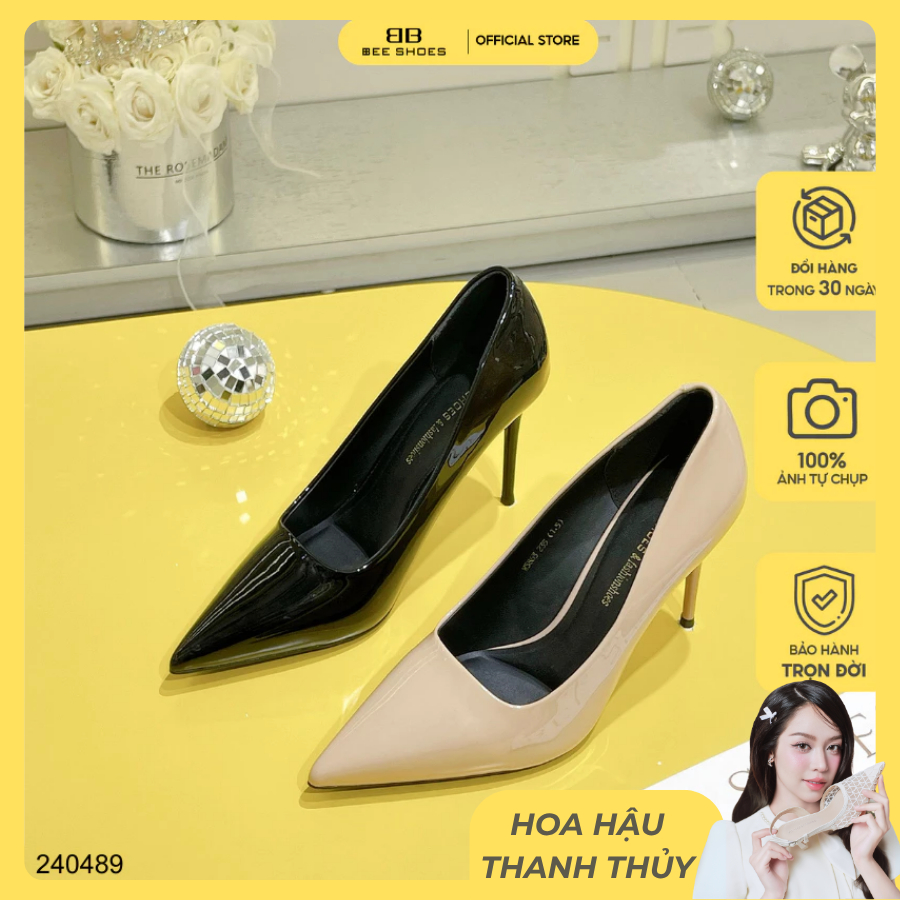 Giày cao gót nữ BEE SHOES mũi nhọn gót 9cm - 240489 ( form 1.5)