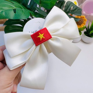 Cặp Tóc Lá Cờ Việt Nam, Cặp Tóc Cờ Tổ Quốc, Cặp tóc nơ Cờ Đỏ Sao Vàng mẫu đẹp Y338