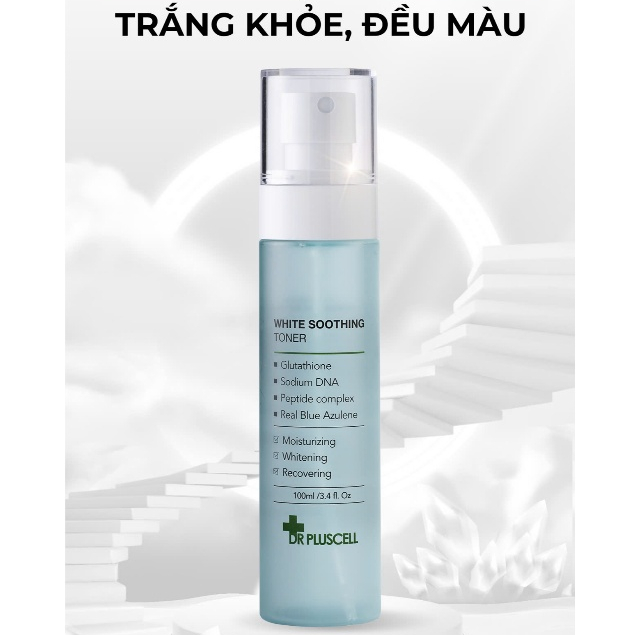 Nước cân bằng da, nước hoa hồng Dr Pluscell White Soothing Toner Dr Pluscell 100ml