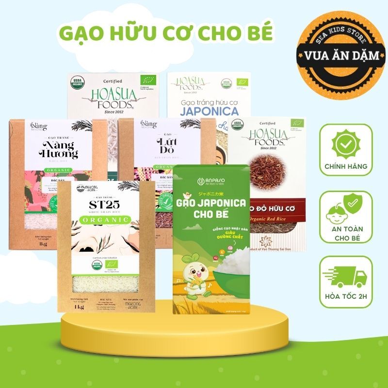 Gạo Hữu Cơ Hoa Sữa | Nàng Hương | HasaBio cho bé ăn dặm