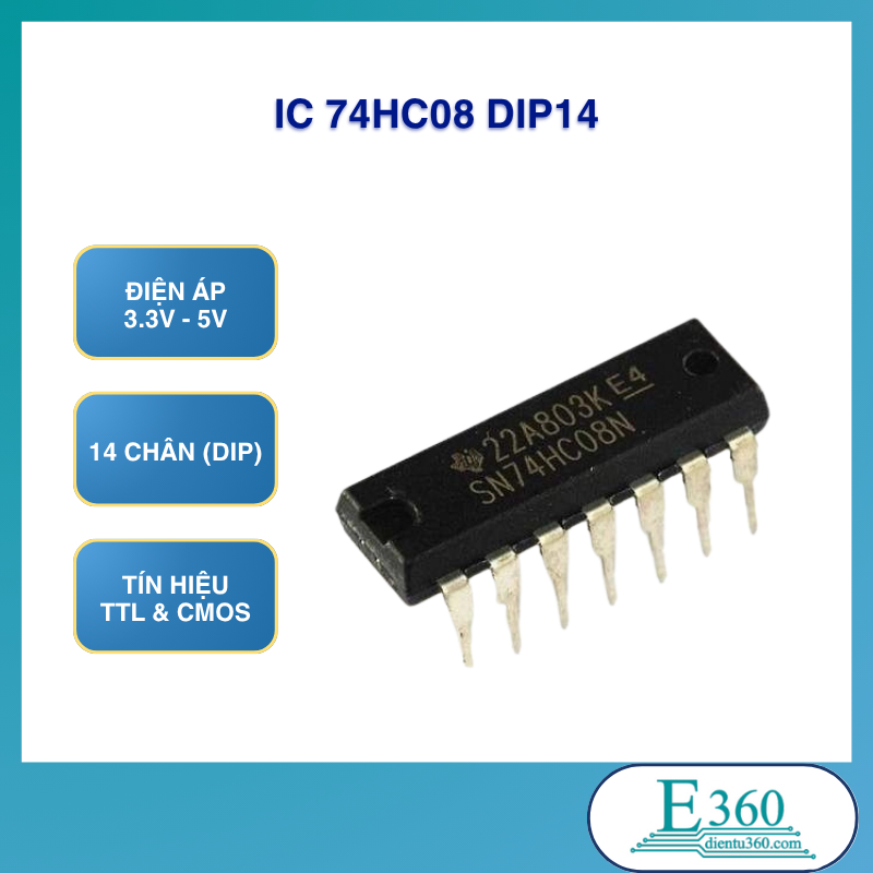 Combo 3 IC 74HC08 DIP14 – Cổng Logic AND Cho Ứng Dụng Công Nghiệp & Dự Án DIY