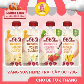   DATE T9.2026  Váng Sữa HEINZ Custard Vị Trái Cây Vanilla Túi 120g Cho Bé Nội Địa Úc 
