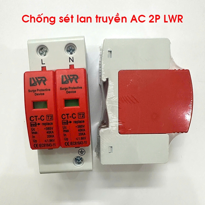 Chống sét AC 385V 2P 40KA LWR, cắt sét AC