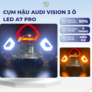  Cụm hậu Audi vision 3 ô 3 khoang led A7 pro lắp cho vision từ 2021-2025 lắp đặt để dàng Bảo hành 6 tháng 