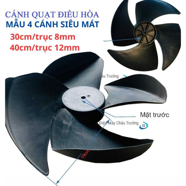 Cánh quạt hơi nước Daikio trục 8mm 12mm, Cánh quạt điều hòa hơi nước Kangaroo quay thuận quay ngược
