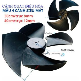 Cánh quạt hơi nước lỗ trục 8mm 12mm, Cánh quạt điều hoà hơi nước sải cánh 30cm 40cm xuôi ngược