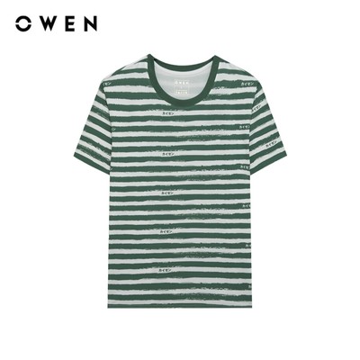 Owen - Áo T-shirt Body Fit TSN243834 màu Rêu chất liệu COTTON MODAL