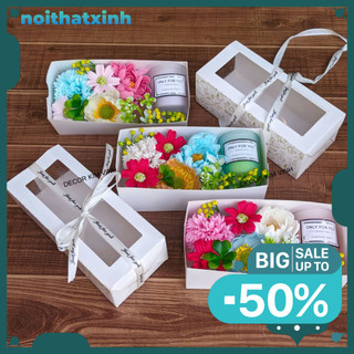 Hộp Quà Hoa Kèm Nến Thơm QUA18 Quà Tặng Sinh Nhật, Dịp Lễ Xinh Xắn NTXSS016