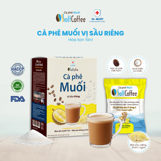  Cà Phê Muối Hòa Tan SaltCoffee Vị Sầu Riêng 5in1 đậm đà béo thơm  9 gói hộp  - Dr Muối 