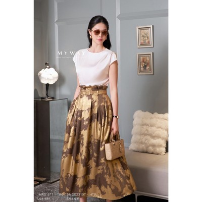 Áo Sơ Mi Lụa Nữ MY WAY Nhún Bèo Sang Trọng 1MA01617