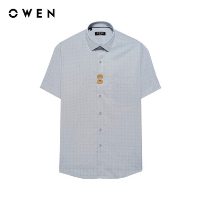 Owen - Áo sơ mi ngắn tay Regular Fit AR250032NT màu Xanh chất liệu Bamboo spandex