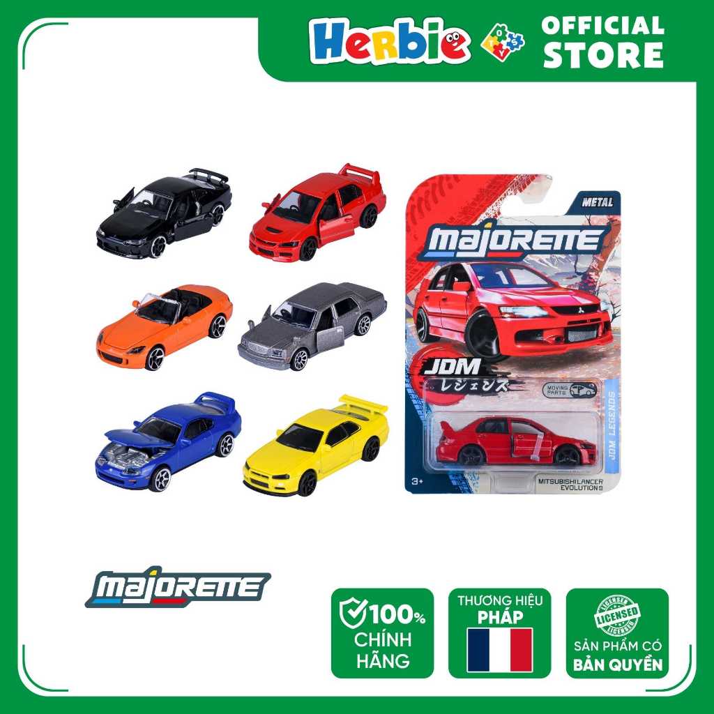 Đồ Chơi Xe Mô Hình MAJORETTE JDM Legends Premium Cars 1:64 Diecast Model Car 8502100000 - Herbie Toy