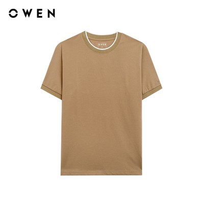 Owen - Áo T-shirt Relaxfit TSN243837 màu Nâu chất liệu CVC Spandex