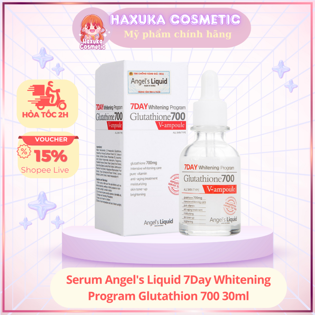 Serum Angel's Liquid 7Day Whitening Program Glutathion 700 Tinh Chất Angel Liquid Dưỡng Trắng 30ml