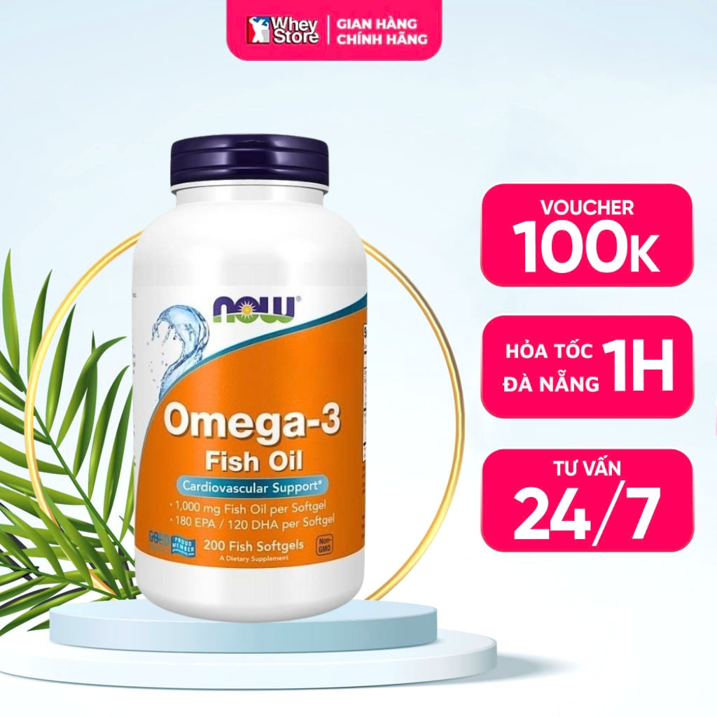 Dầu Cá Now Omega 3 Fish Oil Chính Hãng, Phục Hồi Cơ Bắp, Giảm Viêm, Bổ Não, Hỗ Trợ Tim Mạch