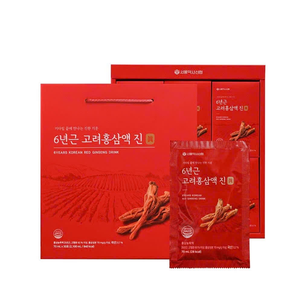 NƯỚC UỐNG HỒNG SÂM (6 YEARS KOREAN RED GINSENG DRINK)  30 gói x 70ml