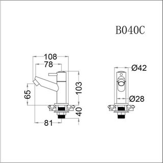 Vòi Chậu Lavabo Lạnh B040C - CAESAR (Hàng Chính Hãng)