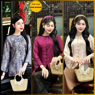 Pháp Phục Lễ Chùa - Bộ Đi Chùa Tằm Cao Cấp Mềm Mát Cổ Tròn Đính Cúc Bọc Sang Chảnh - Mã P87