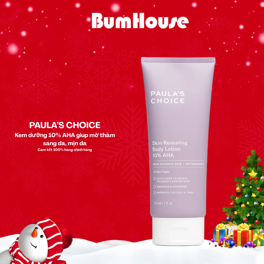 [HÀNG CTY] Kem dưỡng thể Paula's Choice Skin Revealing Body Lotion 10% AHA Sáng Da, Mờ Thâm 210ml Mã