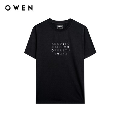 Owen - Áo T-shirt Body Fit TSN243838 màu Đen chất liệu COTTON MODAL
