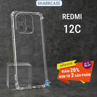 Ốp lưng Redmi 12C dẻo trong suốt silicon cao cấp chống sốc bảo vệ camera điện thoại sharkcase