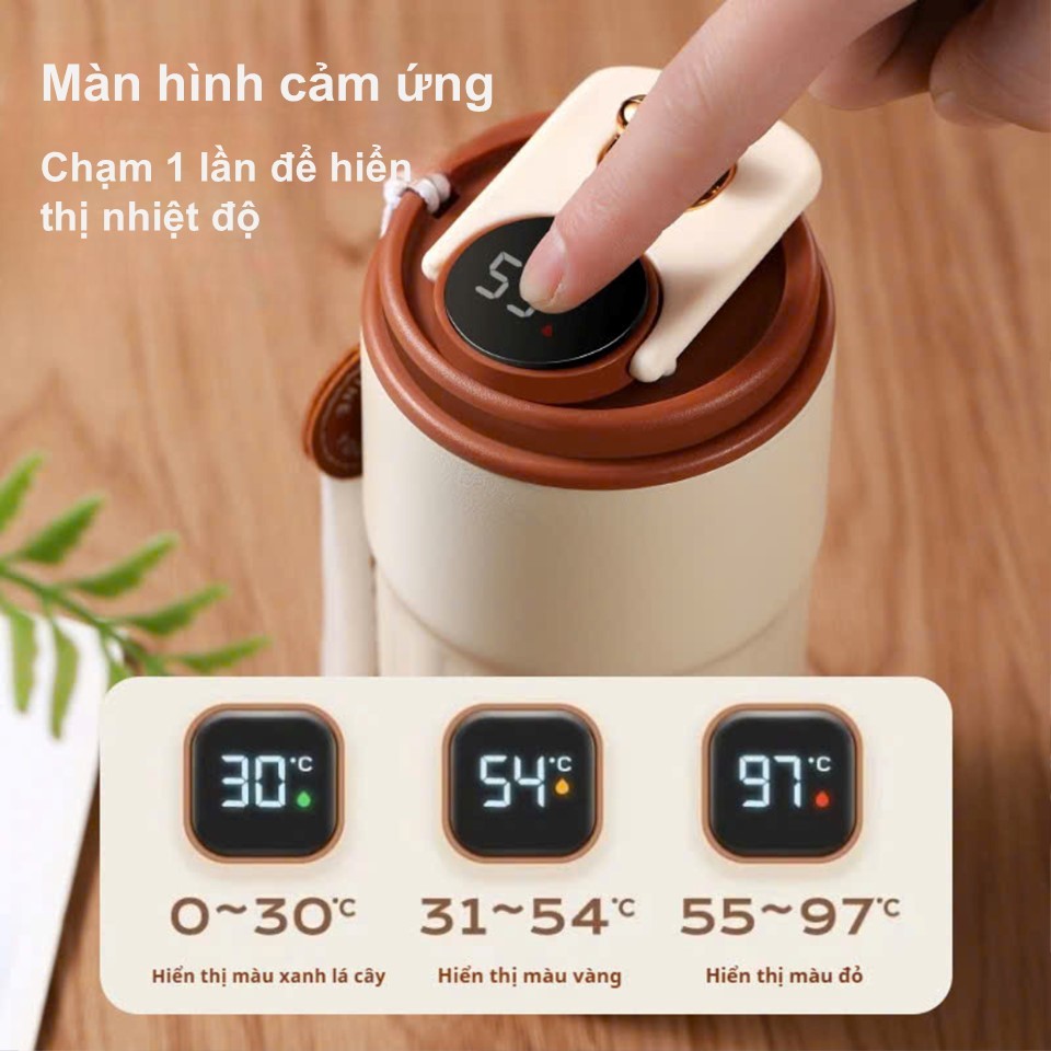 Cốc giữ nhiệt TC400 inox 316 cao cấp, bình giữ nhiệt nóng lạnh 6-12H không đổ mồ hôi, màn hình LED hiển thị nhiệt độ | BigBuy360 - bigbuy360.vn