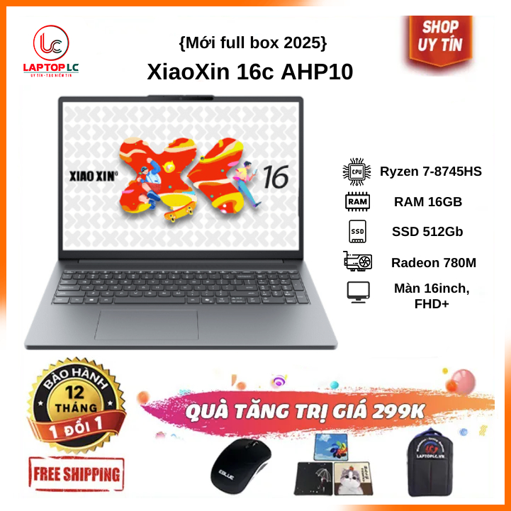 [Mới 100%] IdeaPad Slim 3 16 2025 (XiaoXin 16c) AHP10 {Ryzen R7-8745HS / 16G / SSD 512GB / VGA 780M 