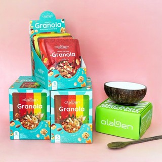  ✅️ KÈM BÁT TM  Hộp Granola Olaben Mix vị Hộp 10 gói 50g mix 5 vị kèm Bát Tráng Men đẹp. 