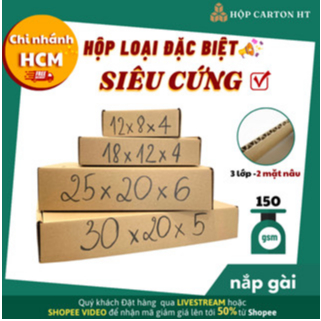 Combo 10 hộp nắp gài full size nhiều kích thước, hộp đóng hàng đựng quần áo, phụ kiện giá rẻ- HT HCM
