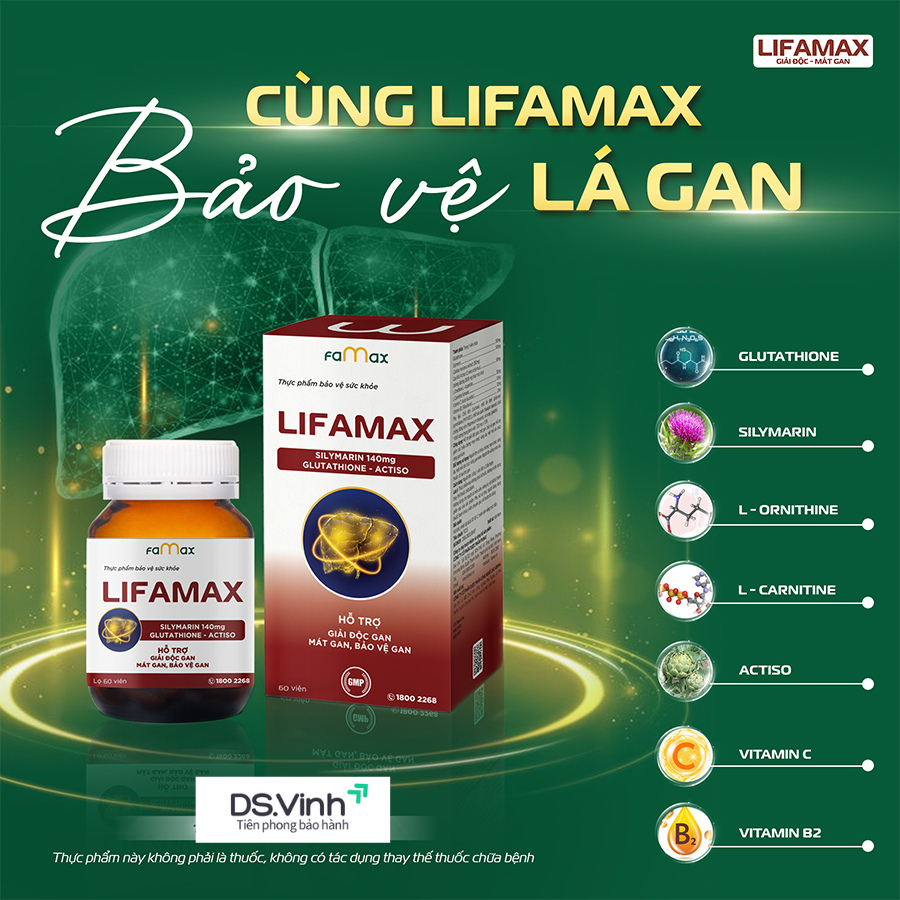 [Bảo Hành] Bổ Gan Lifamax 30 viên Giúp Mát Gan, Phục Hồi Chức Năng Gan, Thải Độc Gan, Đẹp Da