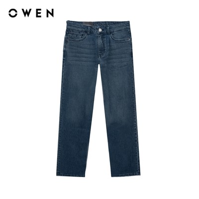Owen - Quần jeans Straight Fit QJT251238 màu Xanh chất liệu Cotton Spandex