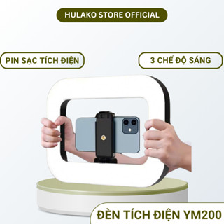 Đèn Trợ Sáng YM200 Sạc Pin Tích Điện HUALKO-Kèm Kẹp Điện Thoại Chân 2m1 Trợ Sáng Quay Video, Chụp Ảnh, Makeup,Livestream