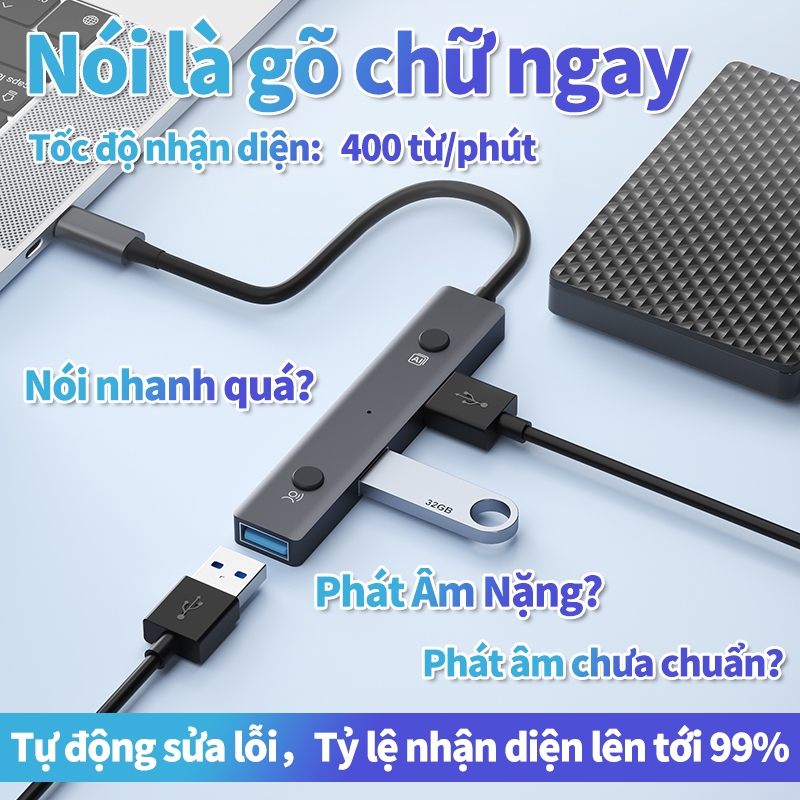 Bộ chia USB / Type-C Giọng Nói VENFISH AI, Hub USB, Hub Type C, Bộ cổng chuyển đổi, Bộ chia cổng USB | BigBuy360 - bigbuy360.vn