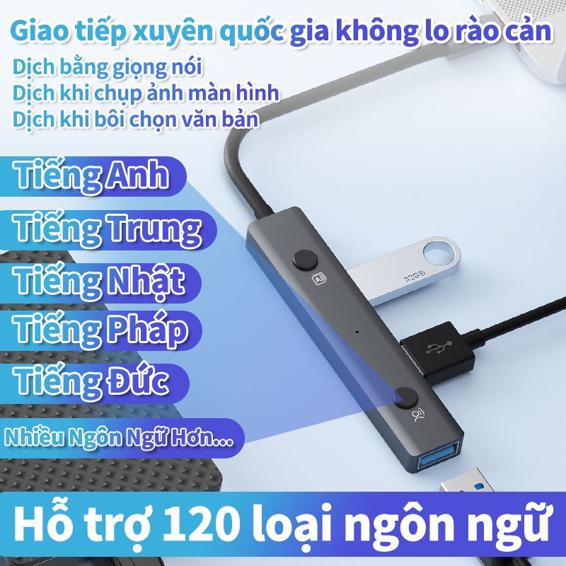 Bộ chia USB / Type-C Giọng Nói VENFISH AI, Hub USB, Hub Type C, Bộ cổng chuyển đổi, Bộ chia cổng USB | BigBuy360 - bigbuy360.vn