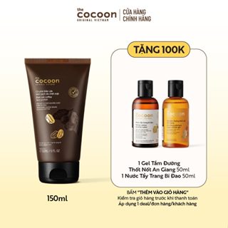 [FS] Cà phê Đắk Lắk làm sạch da chết mặt 150ML Tặng 1 Gel tắm đường thốt nốt 50ml + 1 Tẩy trang bí đao 50ml Cocoon