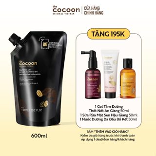 [FS] Túi refill tẩy da chết cơ thể 600ml Tặng 1 Nước bồ kết 50ml + 1 Gel tắm đường 50ml +1 Sữa rửa mặt sen 50ml Cocoon